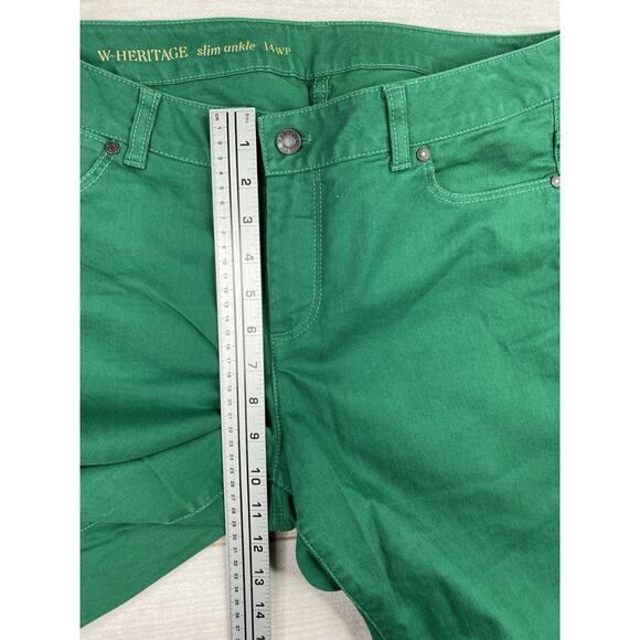 Talbots Womens Jeans Green 14WP W Heritage Slim Ankle Pants Stretch Pockets - Picture 3 of 11